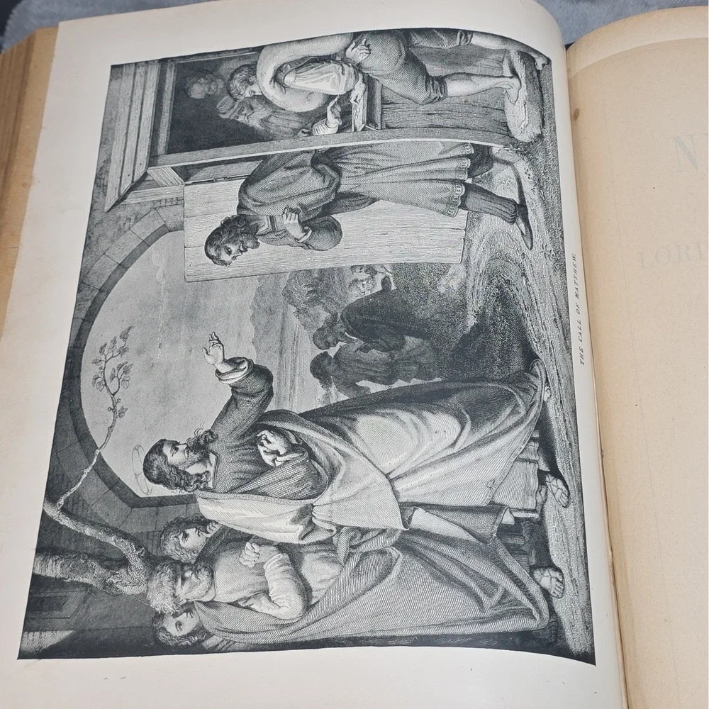 1890 Family Holy Bible Leather Bound Illustrated Burrows Bros Company